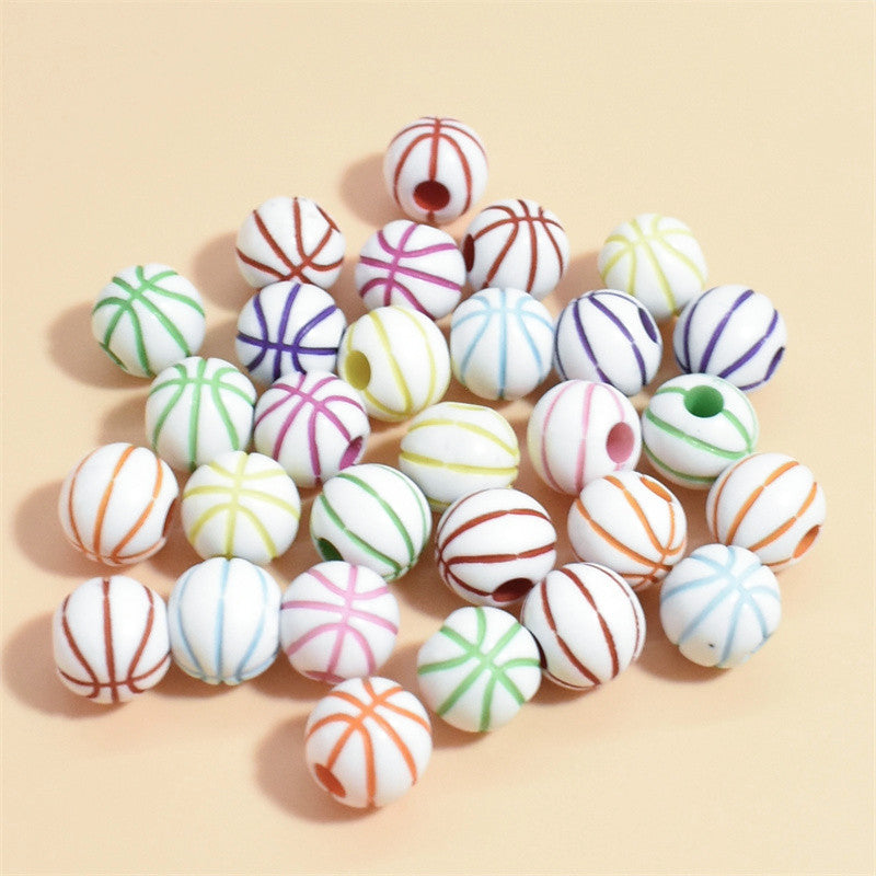 Al por mayor 50 piezas de 50 piezas/paquete de 10 mm de fútbol tenis tenis de béisbol baloncesto de color acrílico mixto